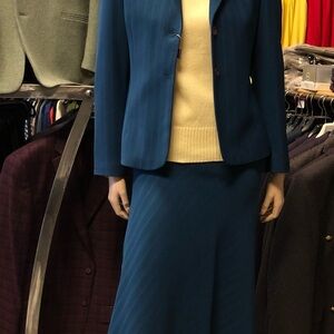 Elegant Blue Skirt Suit